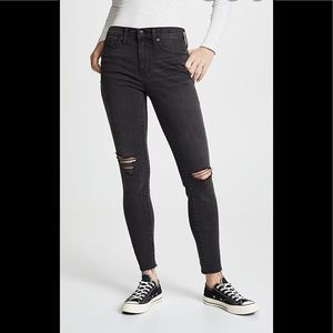 Madewell Black Wash High Riser Skinny Skinny Jeans